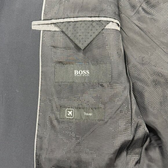 Hugo Boss Suit 2pc Black Travel Columbo Wool Fabric Jets/Lenon 38 S 34x28 - Picture 8 of 16